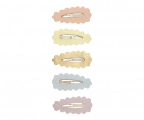 5 Mini Barrettes Scalloped Sparkle