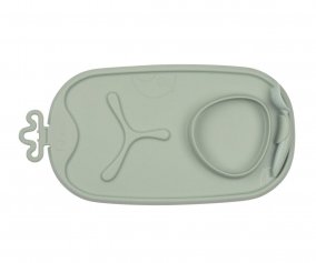 Vassoio Silicone Roll + Go con Cucchiaino Sage