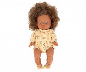 Gordis Charlie Doll with Leonor Daisy Flowers Romper and Golden Glitter Jelly Sandals