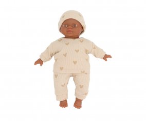 Soft Ondine Doll with Morgan Pajamas and Beige Hearts Hat