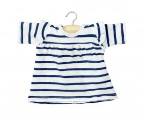 Robe Melody en Jersey  Rayures Bleu Marine pour Poupe Gordis 