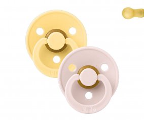 2 Chupetes BIBS Colour Round Pale Butter/Petal