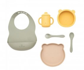 Conjunto Jantar 7 peas Silicone Verde