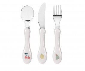 Conjunto Talheres Cabo Silicone Happy Fruits