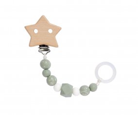 Porta-chupetas Little Universe Olive Star 