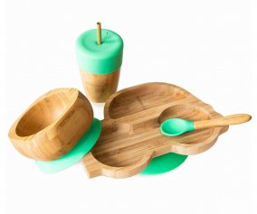 Set Stoviglie Ventosa Eco Bamb Auto Verde