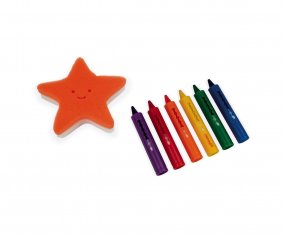 Set di 6 Pastelli a Cera da Bagno e Spugna