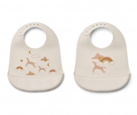 2 Bavoirs en Silicone Tilda Dream/Ecru