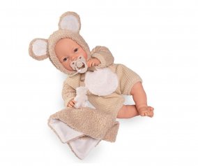 Bambola Bimba Lagrimitas con Pigiamino Orsetto e Doudou Personalizzabile