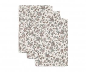 3 Lavette Mussola Retro Flowers