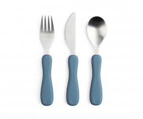 Set Posate Silicone Acciaio Fanto Nordic Blue