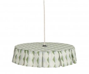 Pantalla de Lino Lmpara de Techo Vibes Green Blue Harlequin