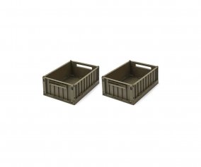 2 caixas de Armazenamento P Weston Army Brown 