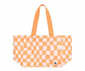 Borsa Spiaggia Dock & Bay Check Orange Personalizzabile