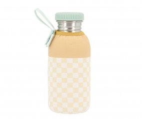 Garrafa de Ao com Forro Stripes Yellow Chess Personalizvel 500ml