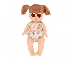 Bambola Gordis Minikane Gabrielle con Costume Retro 2 Pezzi mile & Ida, Occhiali e Sandaletti
