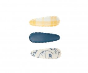 3Clip para Cabelo Cottage Snap Scandi Floral + Buckwheat Plaid