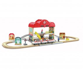 Conjunto de estao de trem porttil - 40 peas 